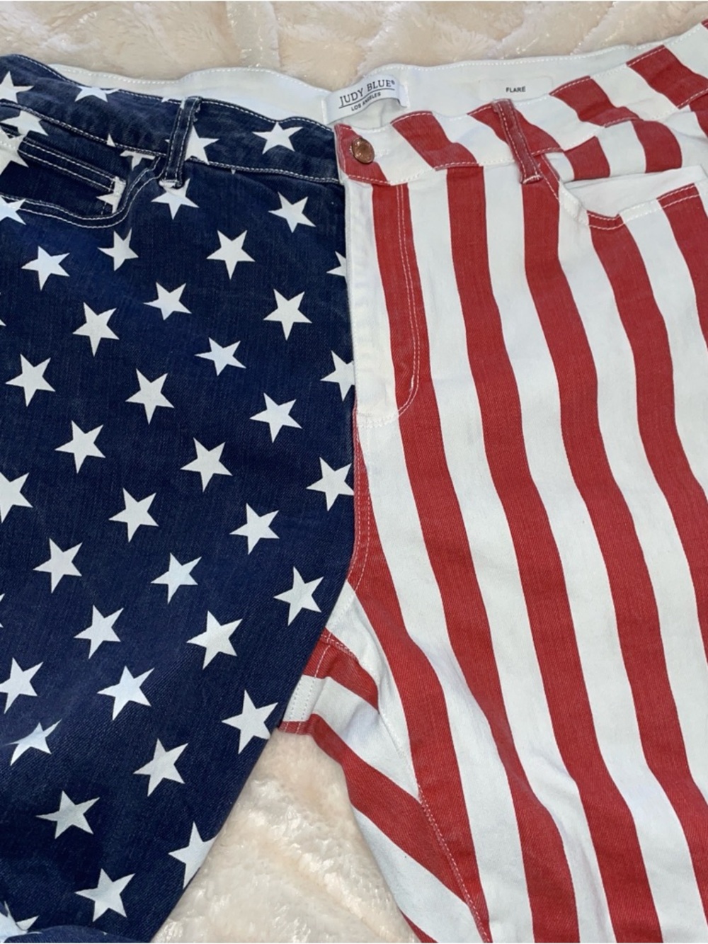 JUDY BLUE Sz.24W Stripes/Stars Patriotic Flare Jeans - Picture 6 of 8
